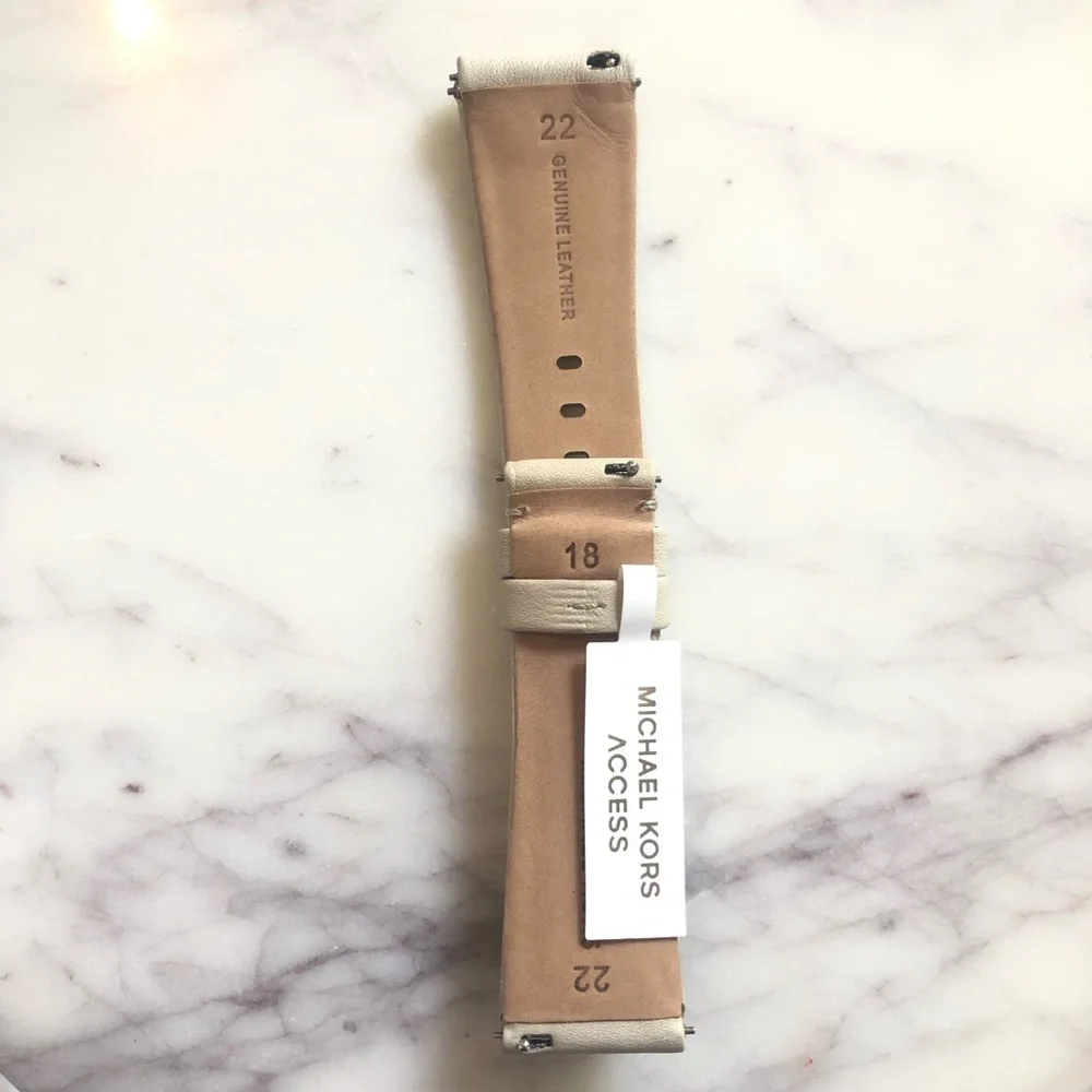 Michael Kors Light Stone Gray Smartwatch Genuine Leather Wrist Band